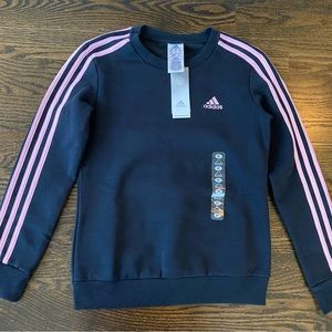 Adidas black pink fleece sweatshirt HM7316 size XS NWT